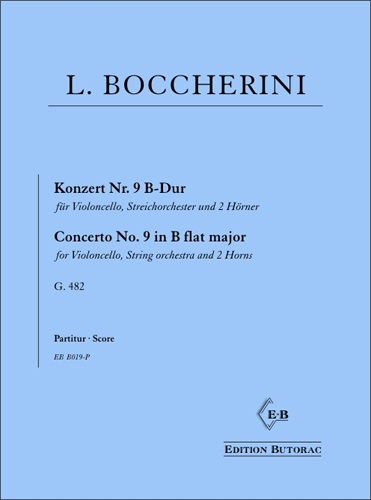 Cover - Boccherini, Konzert Nr. 9, B-Dur (G. 482)